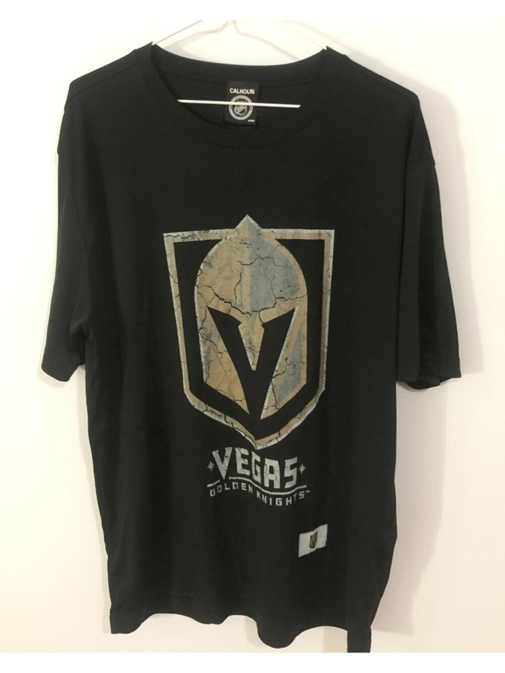 Las Vegas Golden Knights T Shirt Mens L Large Black Calhoun Short Sleeve NHL Tee
